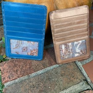 Hobo Credit Card Wallet in Gold Bronze